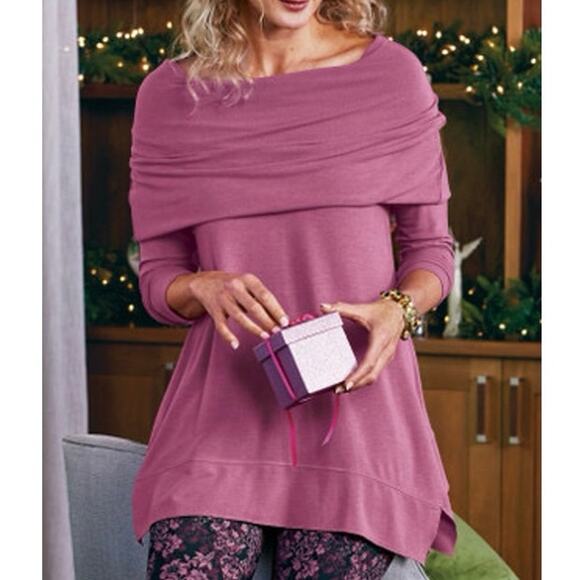 Soft Surroundings B’call Knit Oversized Cowl Neck Tunic Sweater Women's Large - Picture 1 of 10